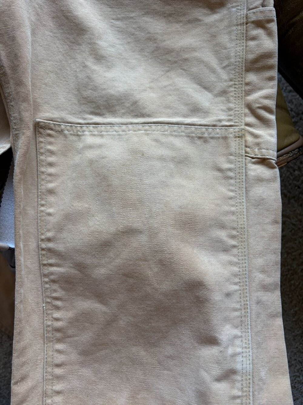 Carhartt Overalls Tan Khaki Duck Canvas Coveralls Men's US Medium Workwear - Picture 11 of 11
